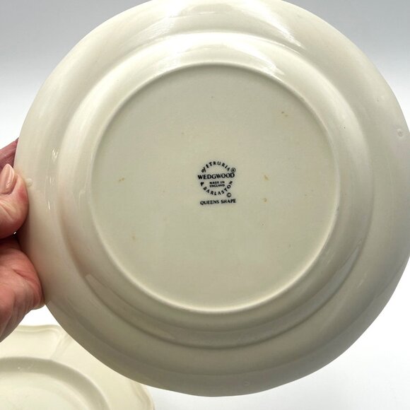 Vintage Wedgwood Queens Shape Cream Salad Plates |England Collectible, Set of 3 - Picture 5 of 13